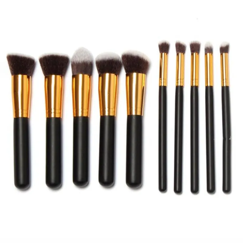 10Pcs Professional Makeup Brushes Kit Draw String Make up Bag Multi-Function Liquid Foundation Tool Concealer powder Brush