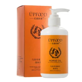 250ml UPFOOD Horse Oil Whitening Body Lotion Lightening Body Facial Skin Cream Hydrating Treatment Skin Care