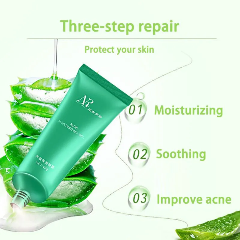 40g Aloe Vera Gel Skin Care Face Cream Hyaluronic Acid Anti Winkle Whitening Moisturizing Sun Repair Acne Treatment Cream SM6