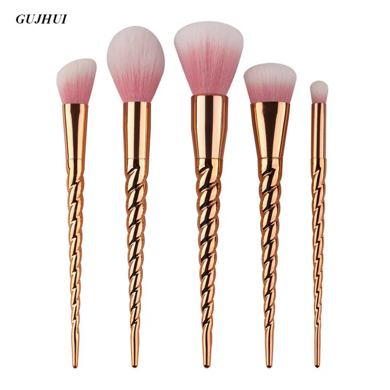 4pcs/5pcs/7pcs GUJHUI Rose gold makeup brushes professional Concealer hair brush Powder Foundation make up brushes Tools