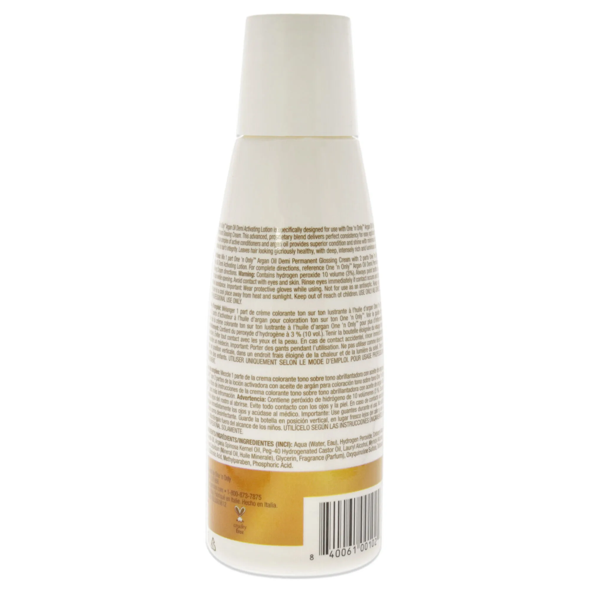 Argan Oil Hair Color Demi Activating Lotion by One n Only for Unisex - 6 oz Lotion