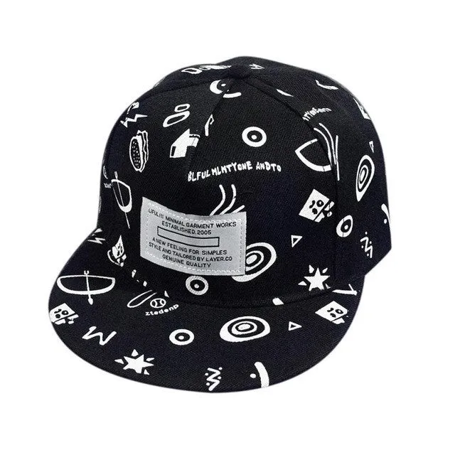 Baseball Cap Graffiti Print Summer Outdoor Portable Sunscreen Cap for Men Casquillo protector solar #2132 SM6