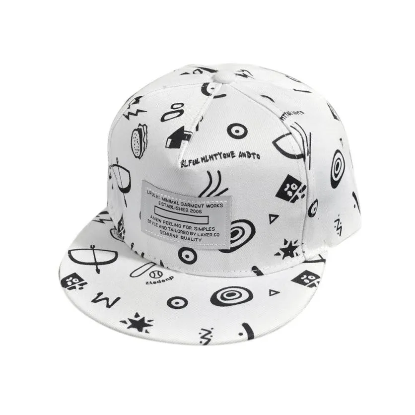 Baseball Cap Graffiti Print Summer Outdoor Portable Sunscreen Cap for Men Casquillo protector solar #2132 SM6