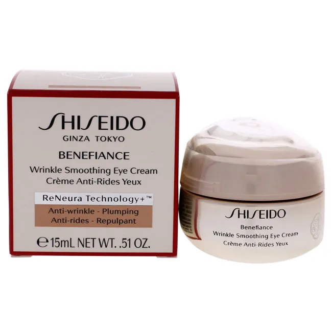 Benefiance Wrinkle Smoothing Eye Cream by Shiseido for Unisex - 0.51 oz Eye Cream