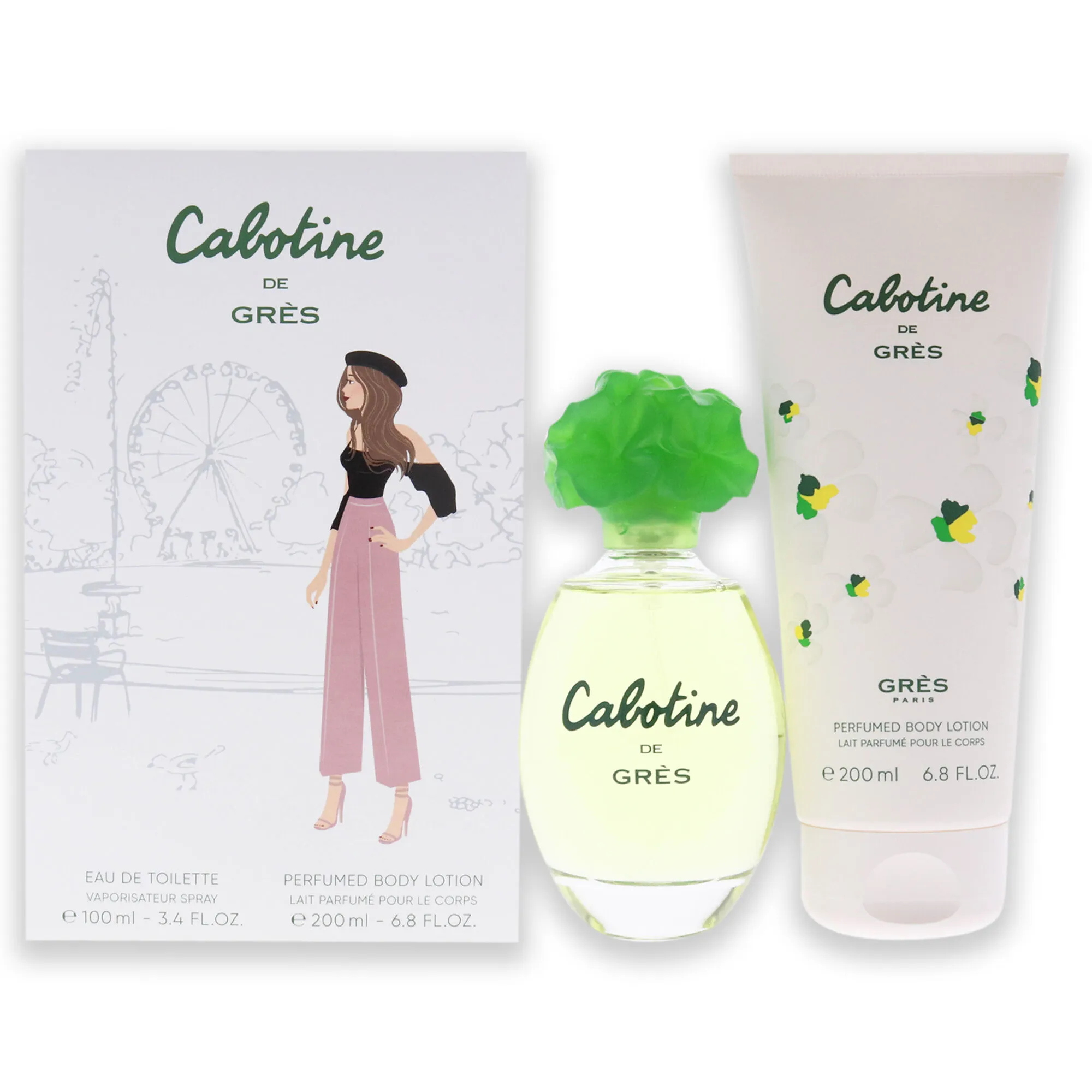 Cabotine by Parfums Gres for Women - 2 Pc Gift Set 3.4oz EDT Spray, 6.8oz Body Lotion