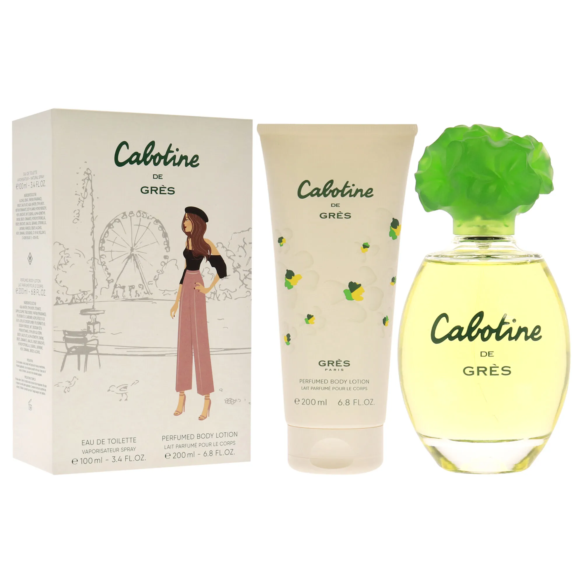 Cabotine by Parfums Gres for Women - 2 Pc Gift Set 3.4oz EDT Spray, 6.8oz Body Lotion