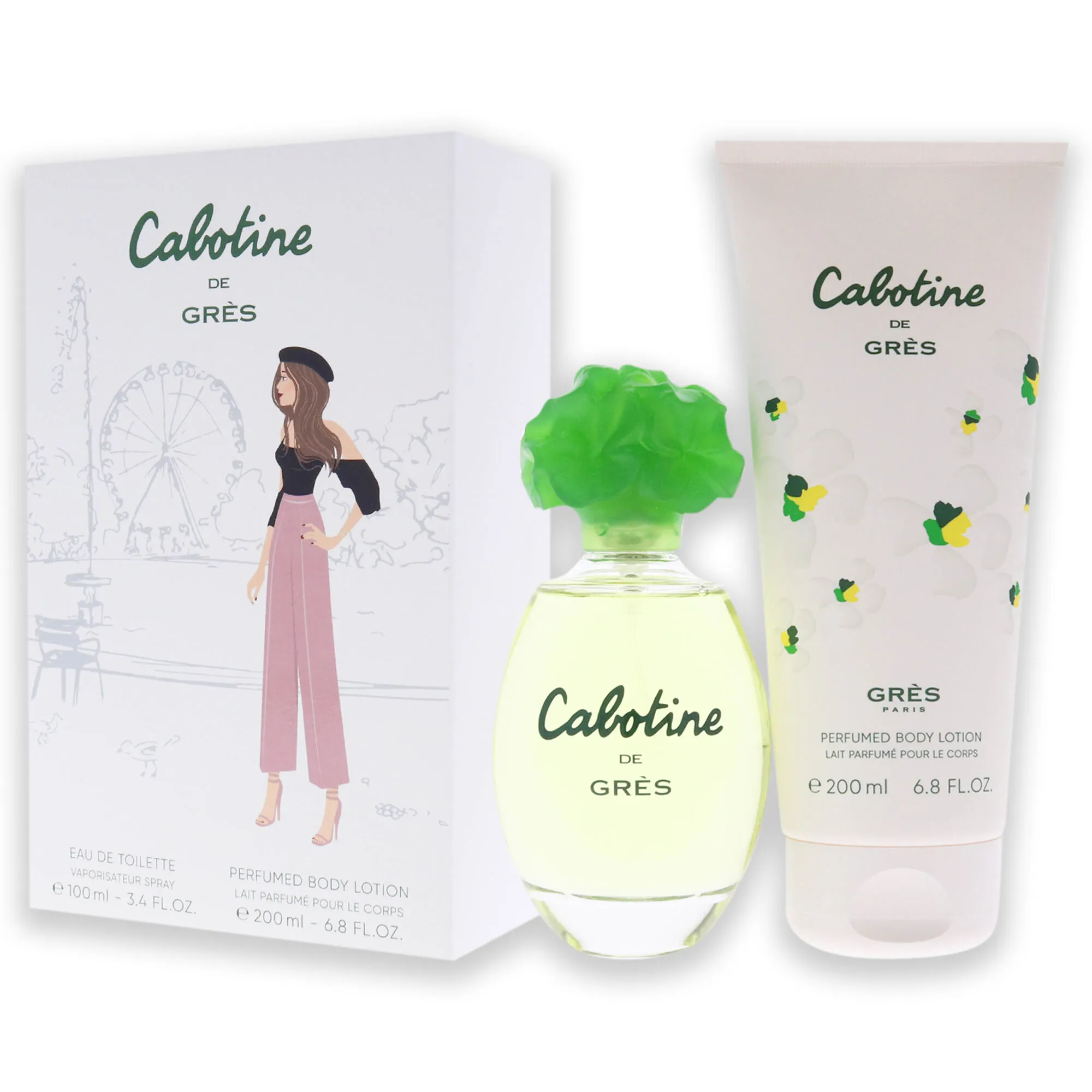 Cabotine by Parfums Gres for Women - 2 Pc Gift Set 3.4oz EDT Spray, 6.8oz Body Lotion