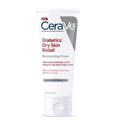 Cerave Moisturizing Cream For Diabetics Dry Skin Urea Cream With Bilberry For Face And Body Fragrance Free Paraben Free 8Oz