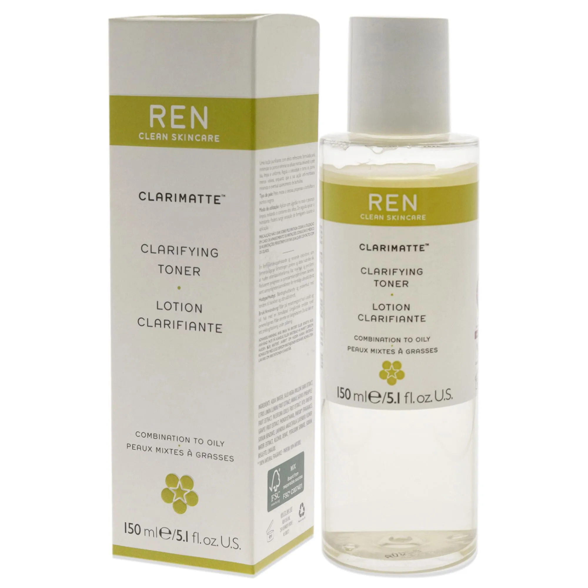 Clarimatte Clarifying Toner - Combination To Oily Skin by REN for Unisex - 5.1 oz Lotion