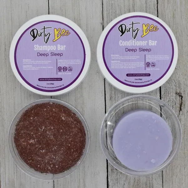 Dirty Bee Shampoo & Conditioner Bar Set with Travel Containers