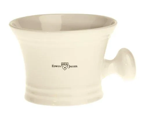 Edwin Jagger Ivory Porcelain Shaving Soap Bowl With Handle P