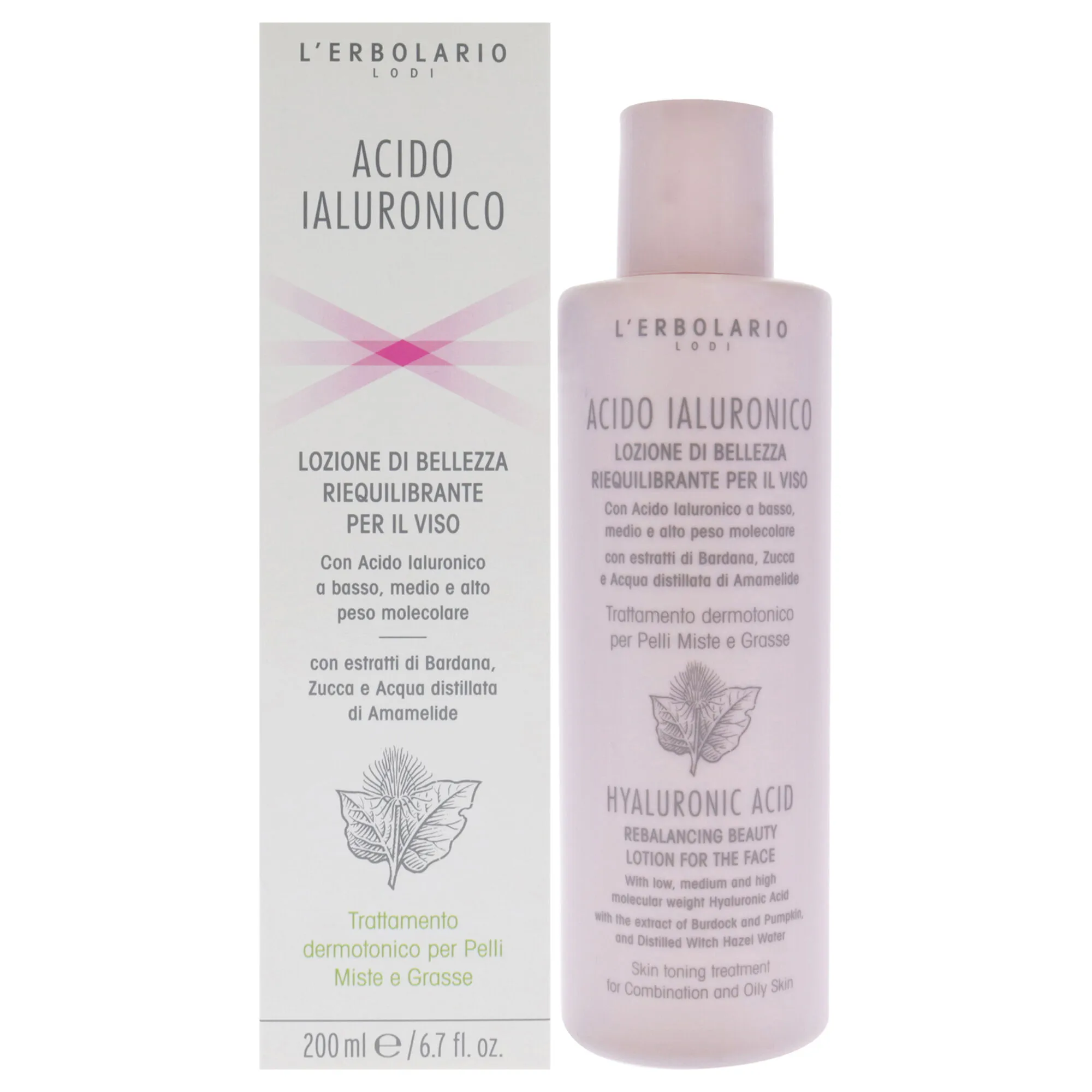 Hyaluronic Acid Rebalancing Beauty Lotion by LErbolario for Unisex - 6.7 oz Lotion