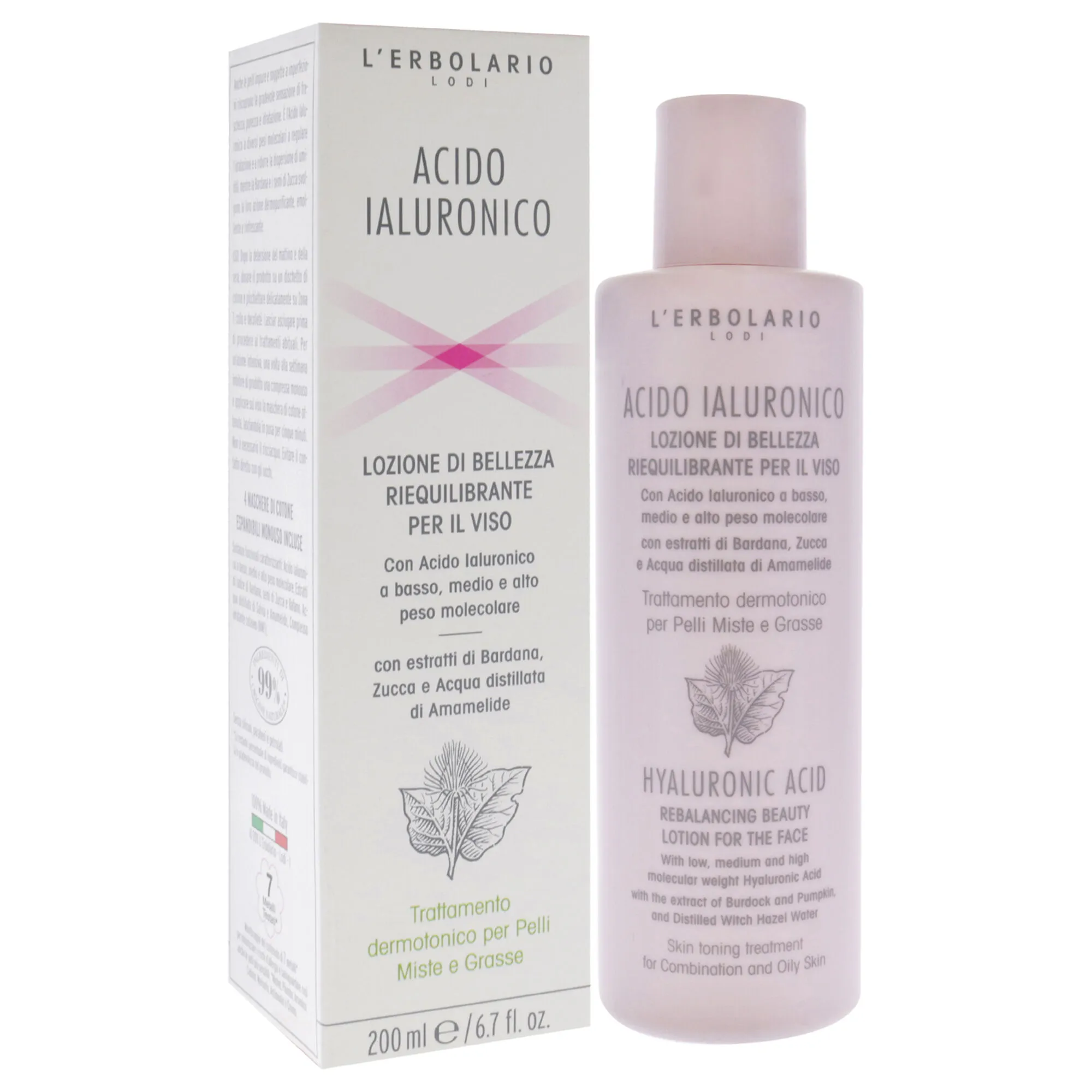 Hyaluronic Acid Rebalancing Beauty Lotion by LErbolario for Unisex - 6.7 oz Lotion