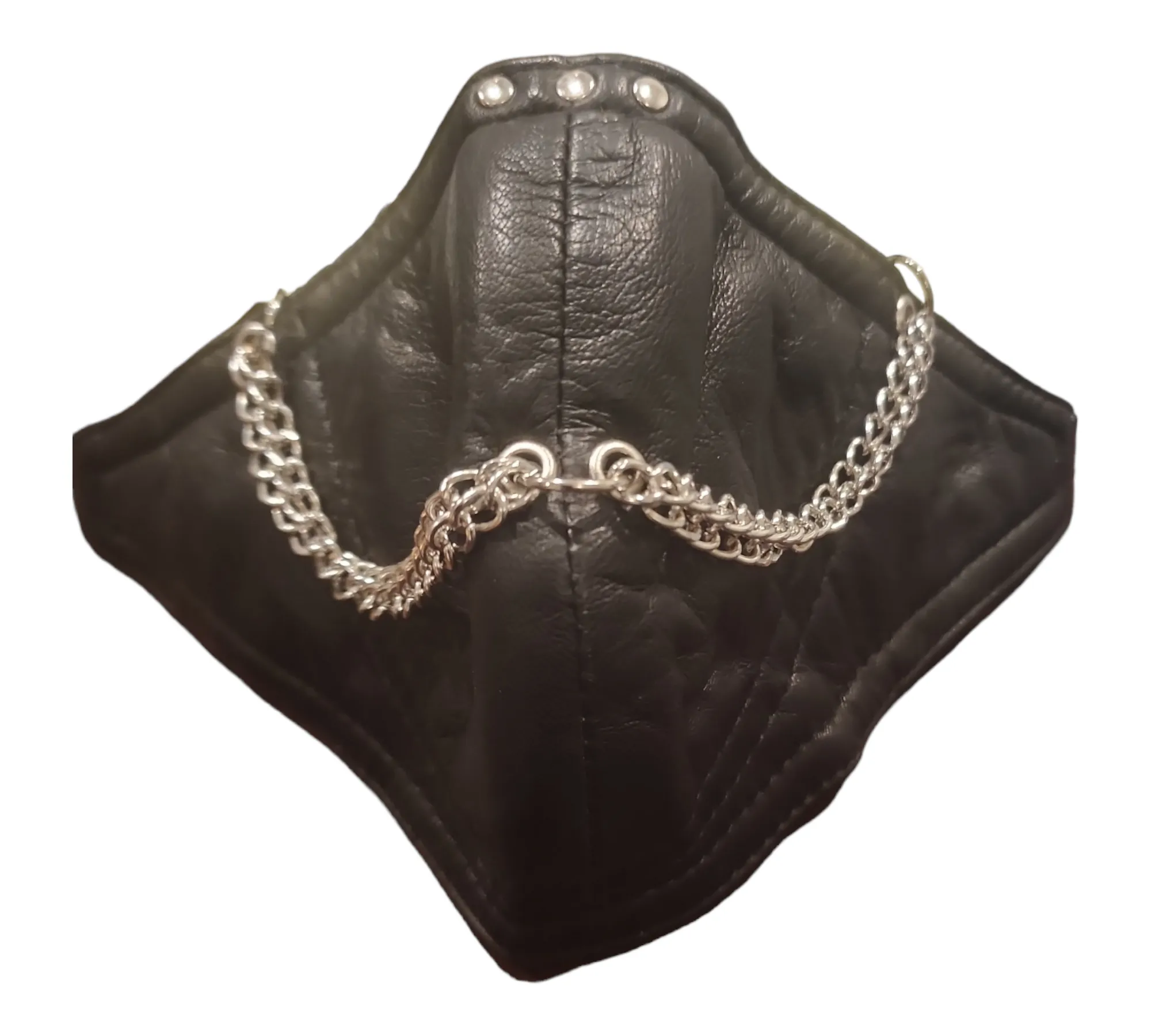 Leather Ninja Chain Face Mask