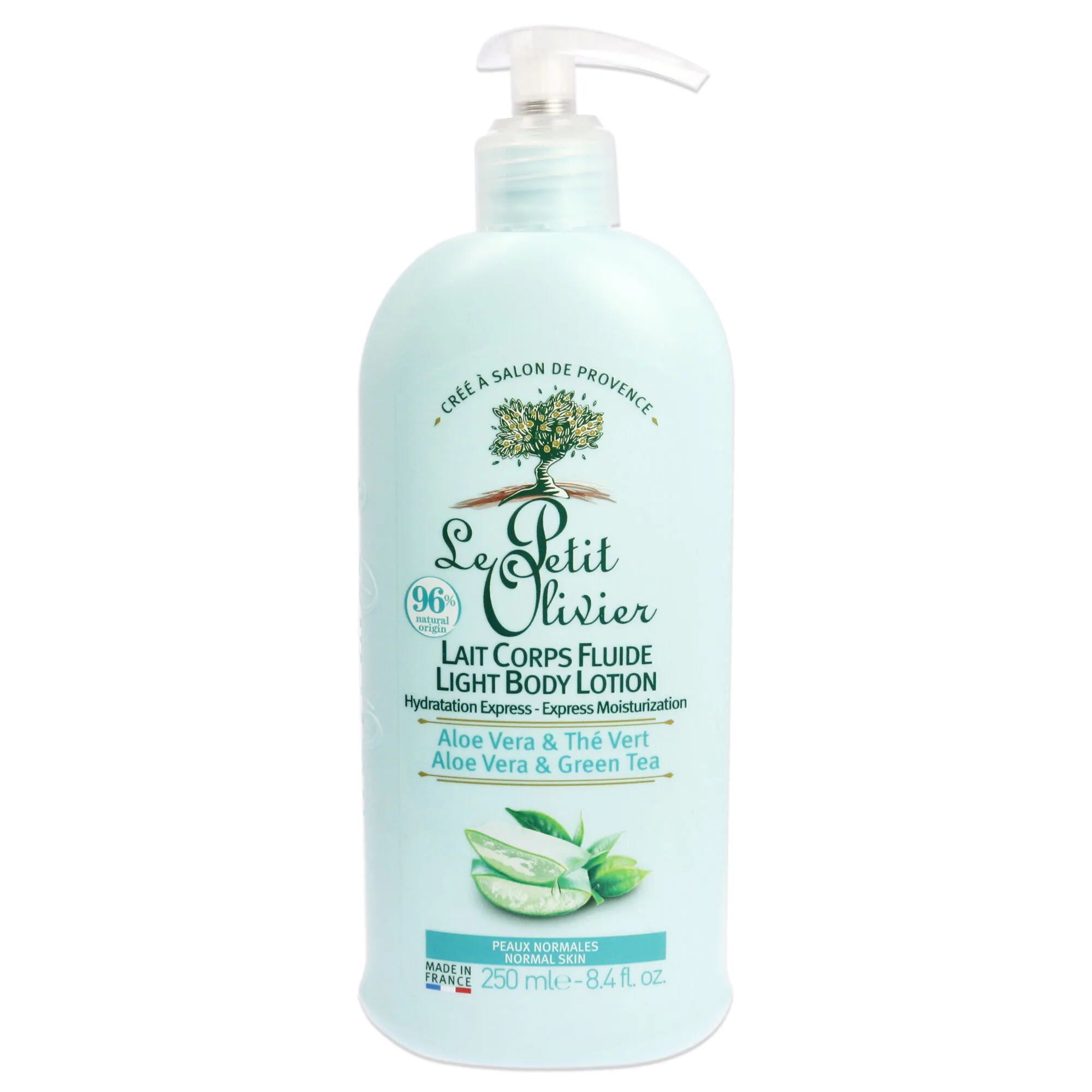 Light body Lotion - Aloe Vera and Green Tea by Le Petit Olivier for Unisex - 8.4 oz Body Lotion