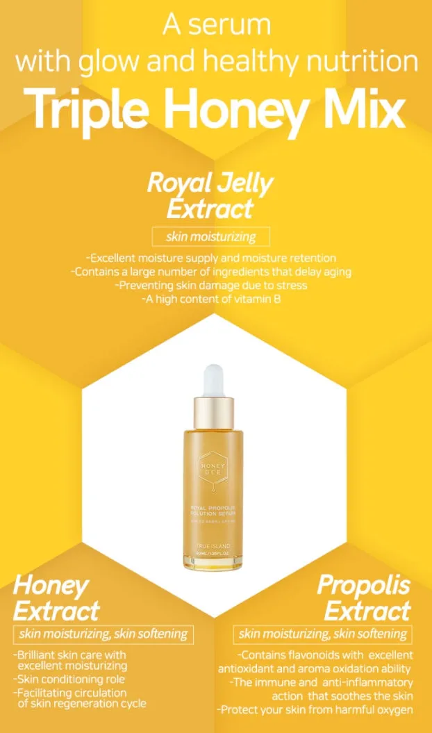 True Island Honey Bee Royal Propolis Solution Serum 40ml Sensitive Skincare Oil Moisture Balance