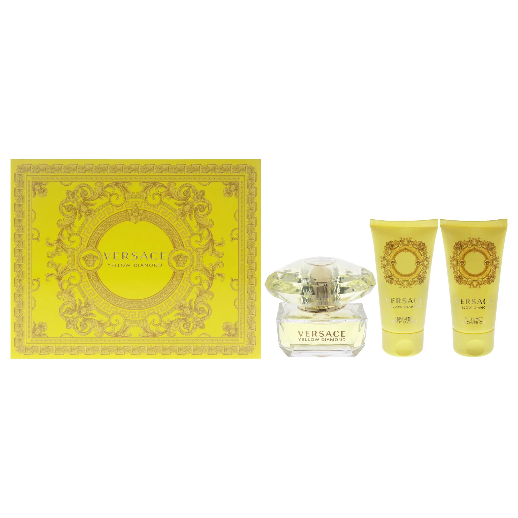 Versace Yellow Diamond by Versace for Women - 3 Pc Gift Set 1.7oz EDT Spray, 1.7oz Perfumed Shower Gel, 1.7oz Perfumed Body Loti