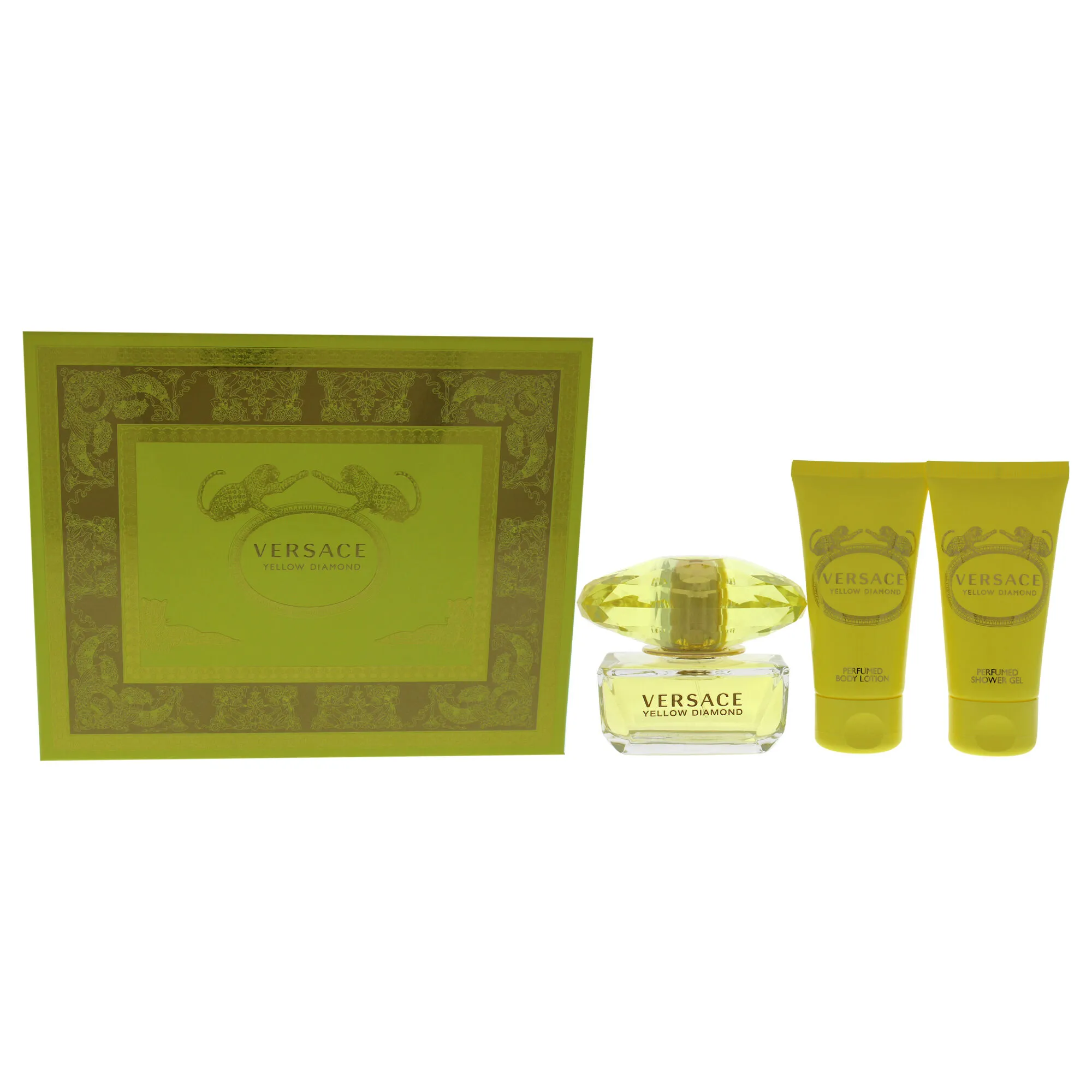 Versace Yellow Diamond by Versace for Women - 3 Pc Gift Set 1.7oz EDT Spray, 1.7oz Perfumed Shower Gel, 1.7oz Perfumed Body Loti