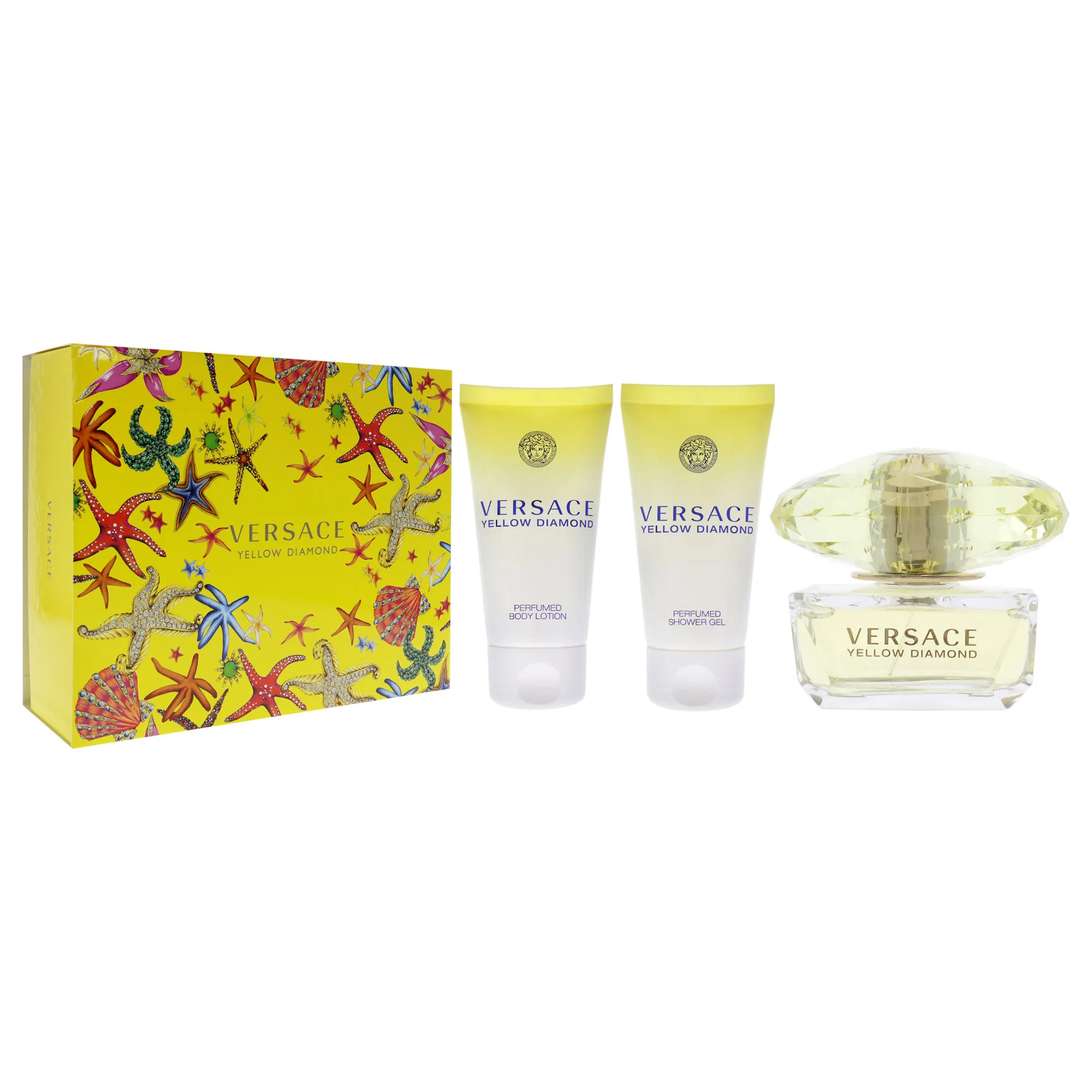 Versace Yellow Diamond by Versace for Women - 3 Pc Gift Set 1.7oz EDT Spray, 1.7oz Perfumed Shower Gel, 1.7oz Perfumed Body Loti