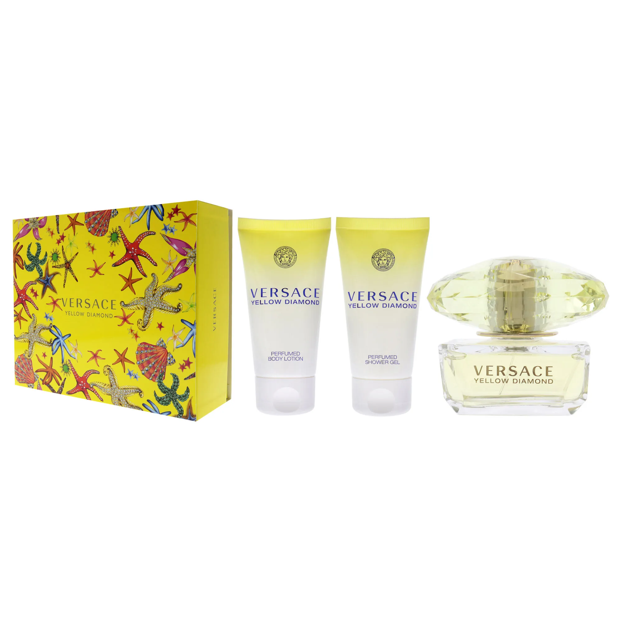 Versace Yellow Diamond by Versace for Women - 3 Pc Gift Set 1.7oz EDT Spray, 1.7oz Perfumed Shower Gel, 1.7oz Perfumed Body Loti